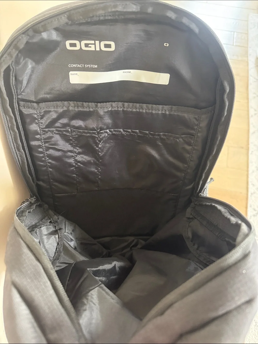 OGIO Black Backpack with Blue Accents and Boise Open Logo